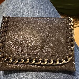 Black Chain-Trim Women's Wallet